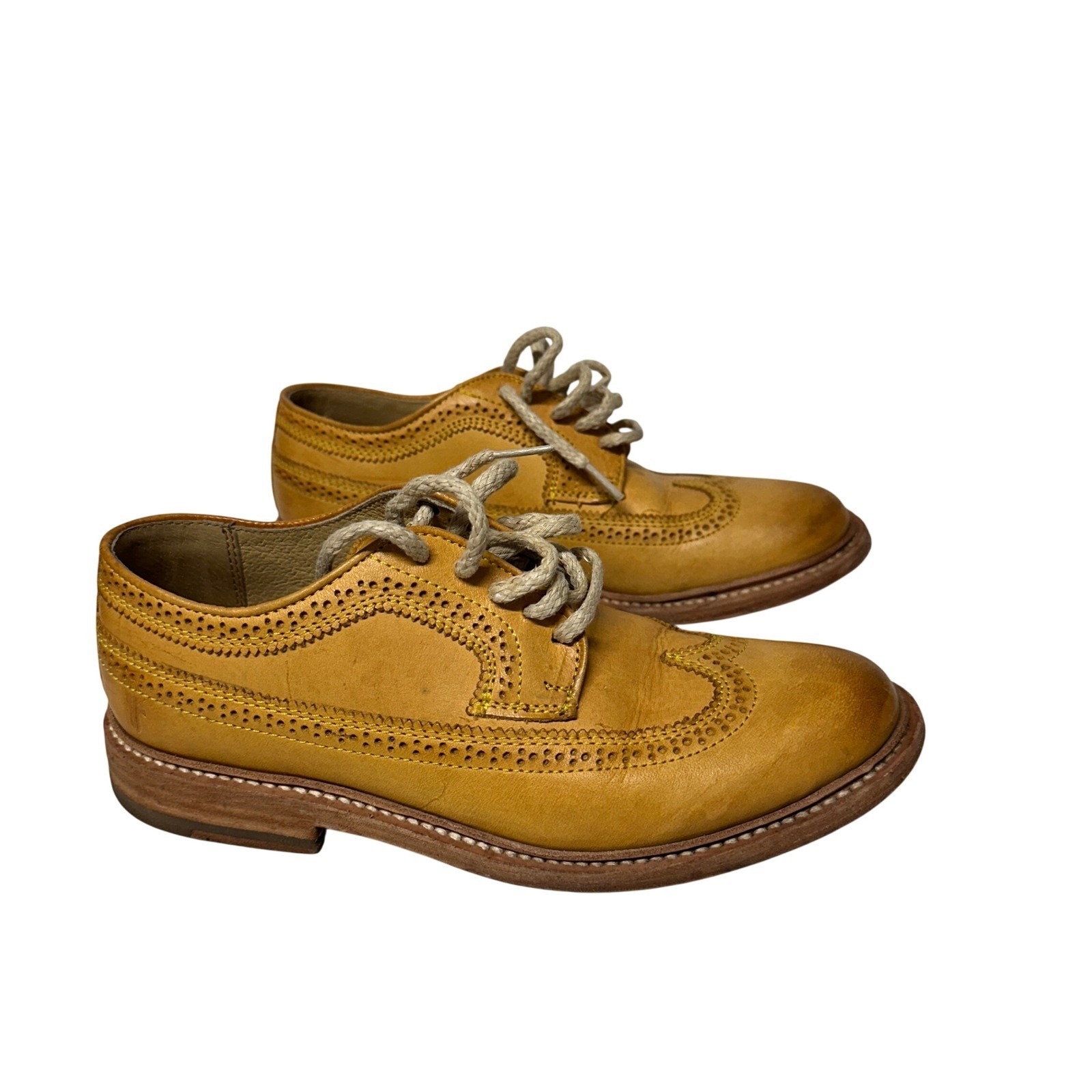 The Frye Company Wingtip Oxford Brogue Shoes Tan Leather Women's 5.5 B